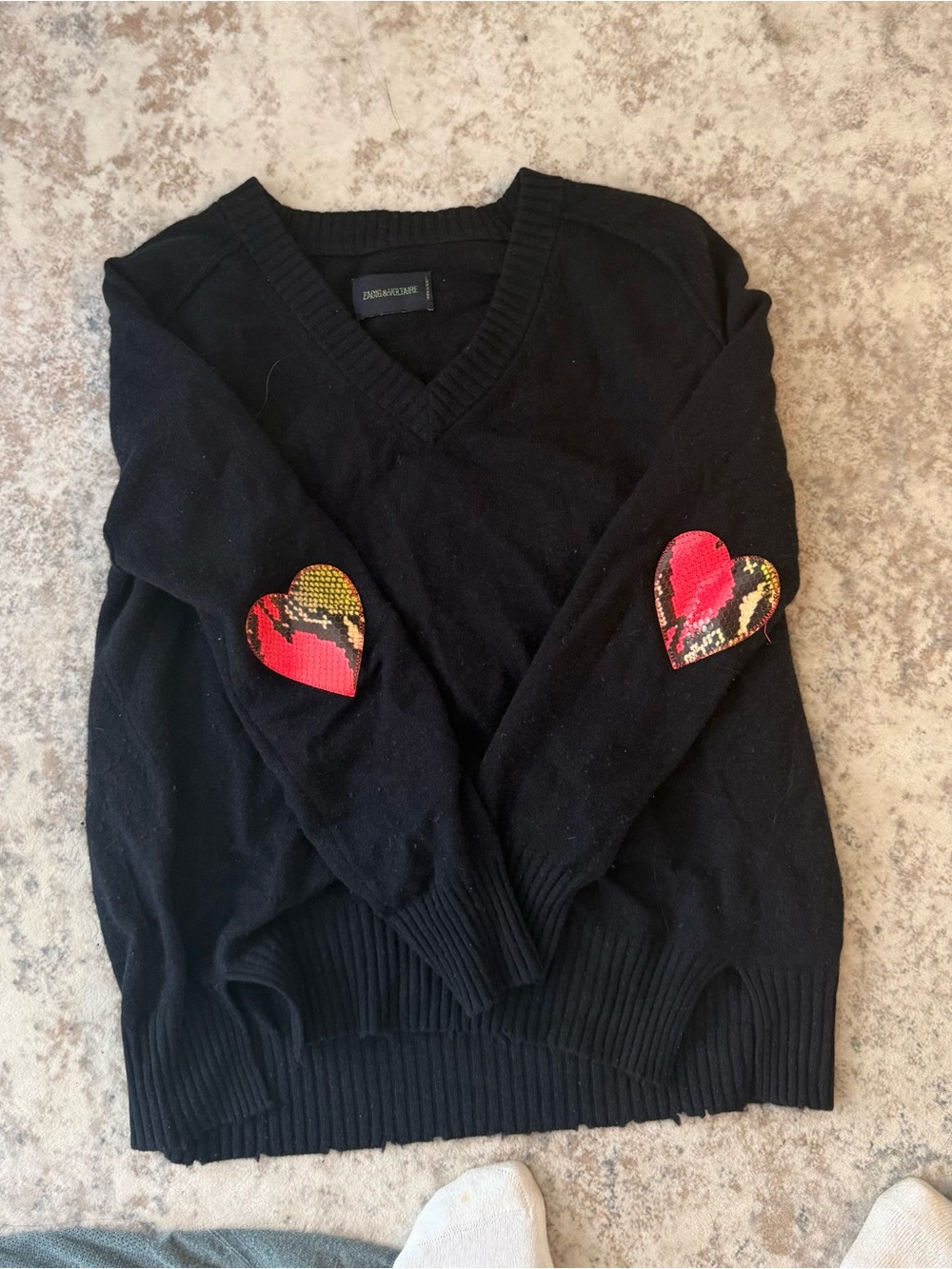 Zadig & Voltaire navy Heart Patch Sweater Size S